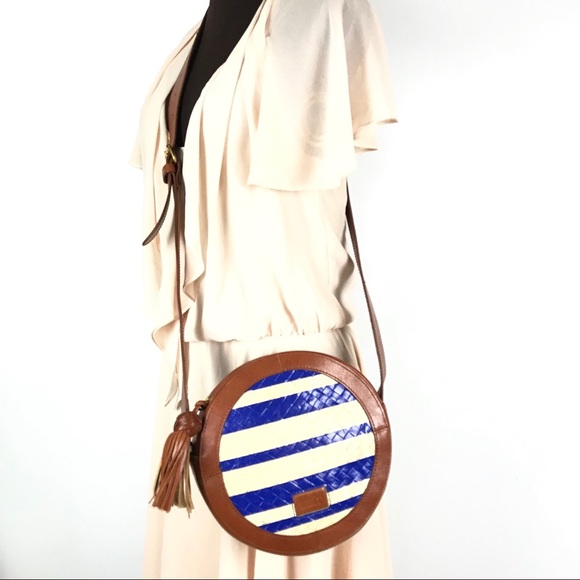 WHIT Handbags - WHIT Round Woven Shoulder Bag